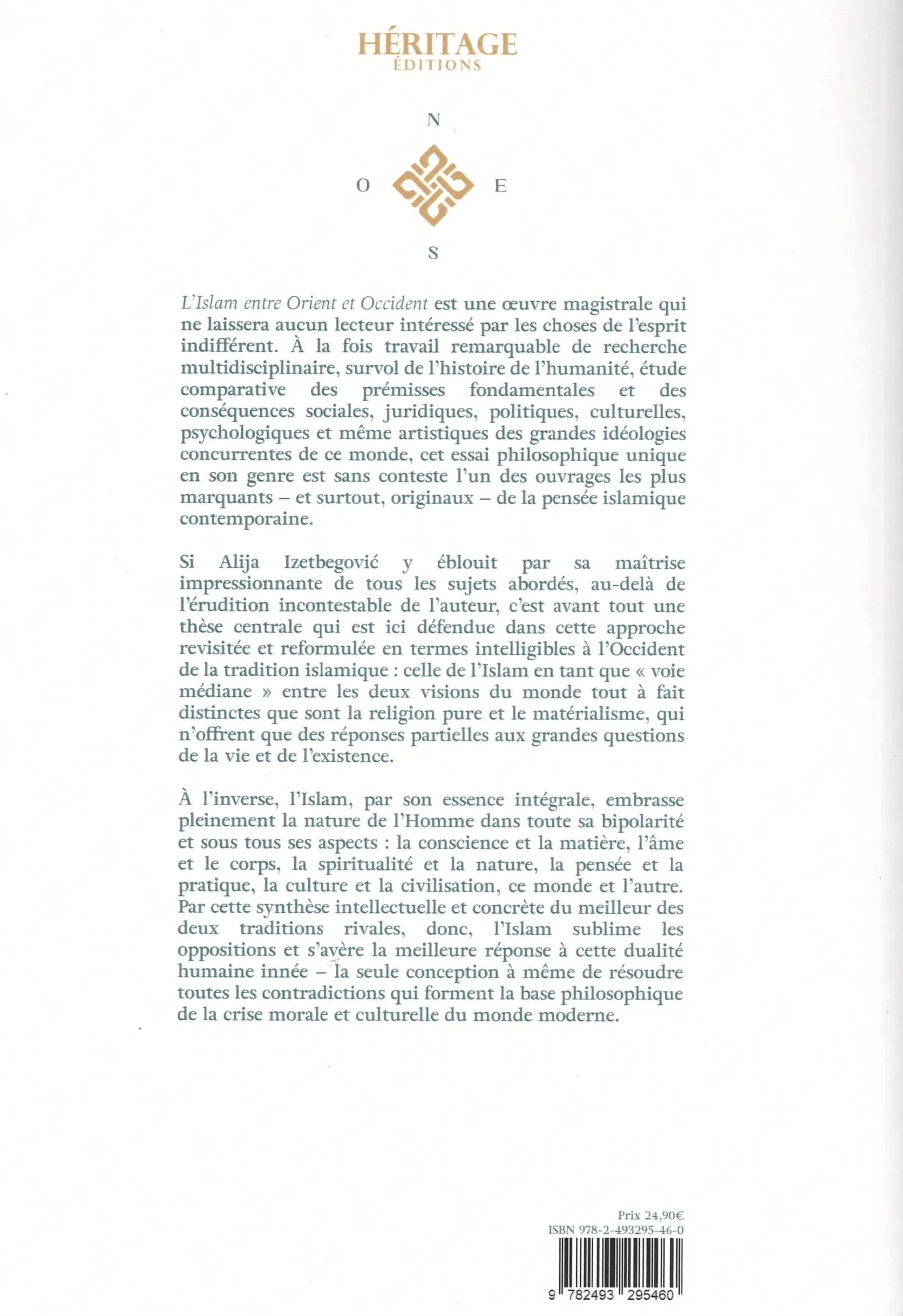 L’Islam entre Orient et Occident par Alija Izetbegovic Héritage Livre > Islam 9782493295460 Librairie Musulmane Al-imen