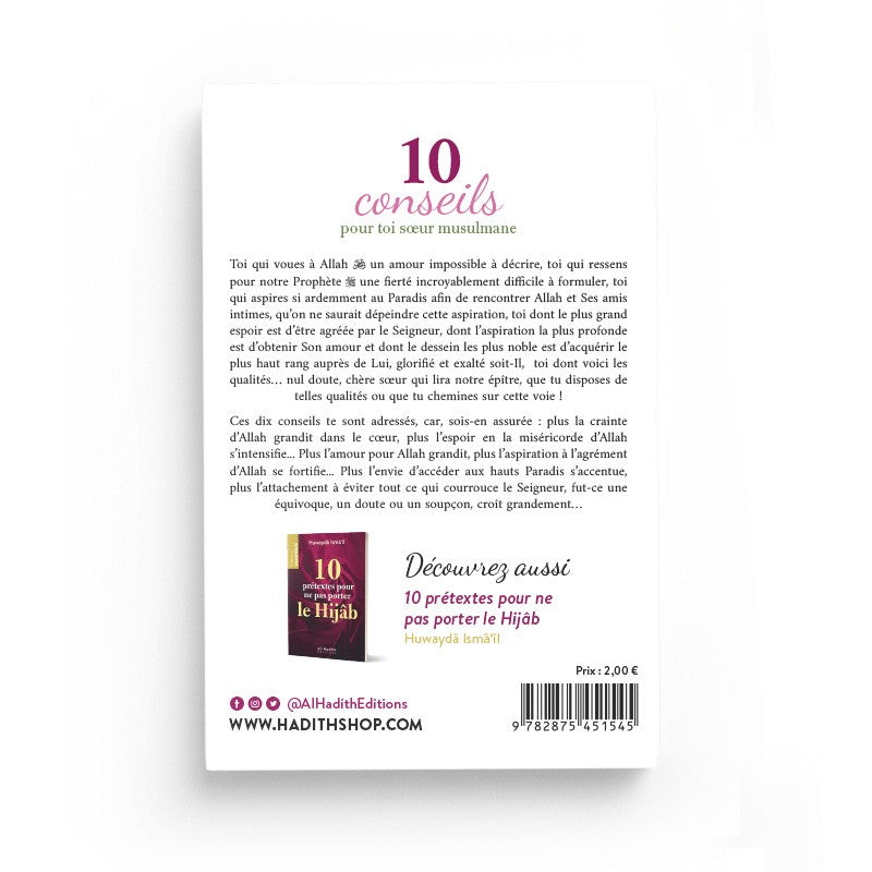 10 conseils pour toi sœur musulmane 4ème de couverture