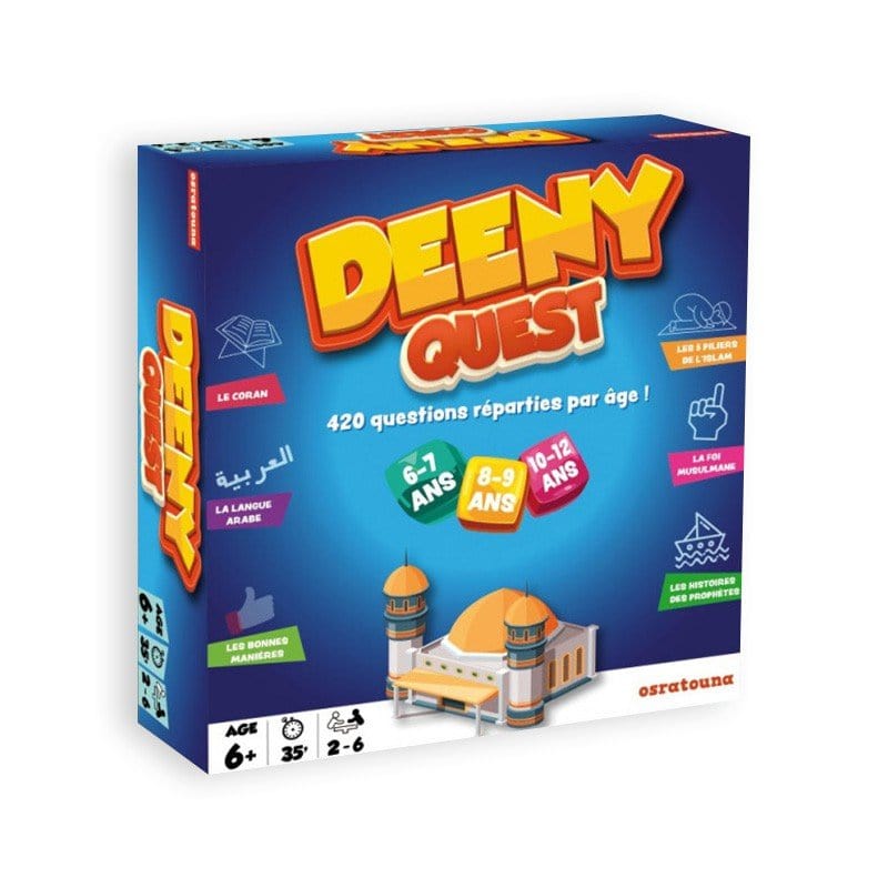 Deeny Quest : 420 Questions Sur L'islam Réparties Par Âge! (+6 Ans, 3 Niveaux) Osratouna Jeu Islam 3770012698201 Librairie Musulmane Al-imen