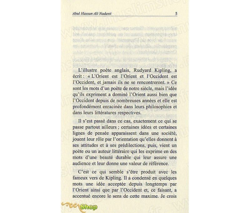 Entre l’Orient et l’Occident Tawhid Livre > Islam > Essai 9782909087559 Librairie Musulmane Al-imen