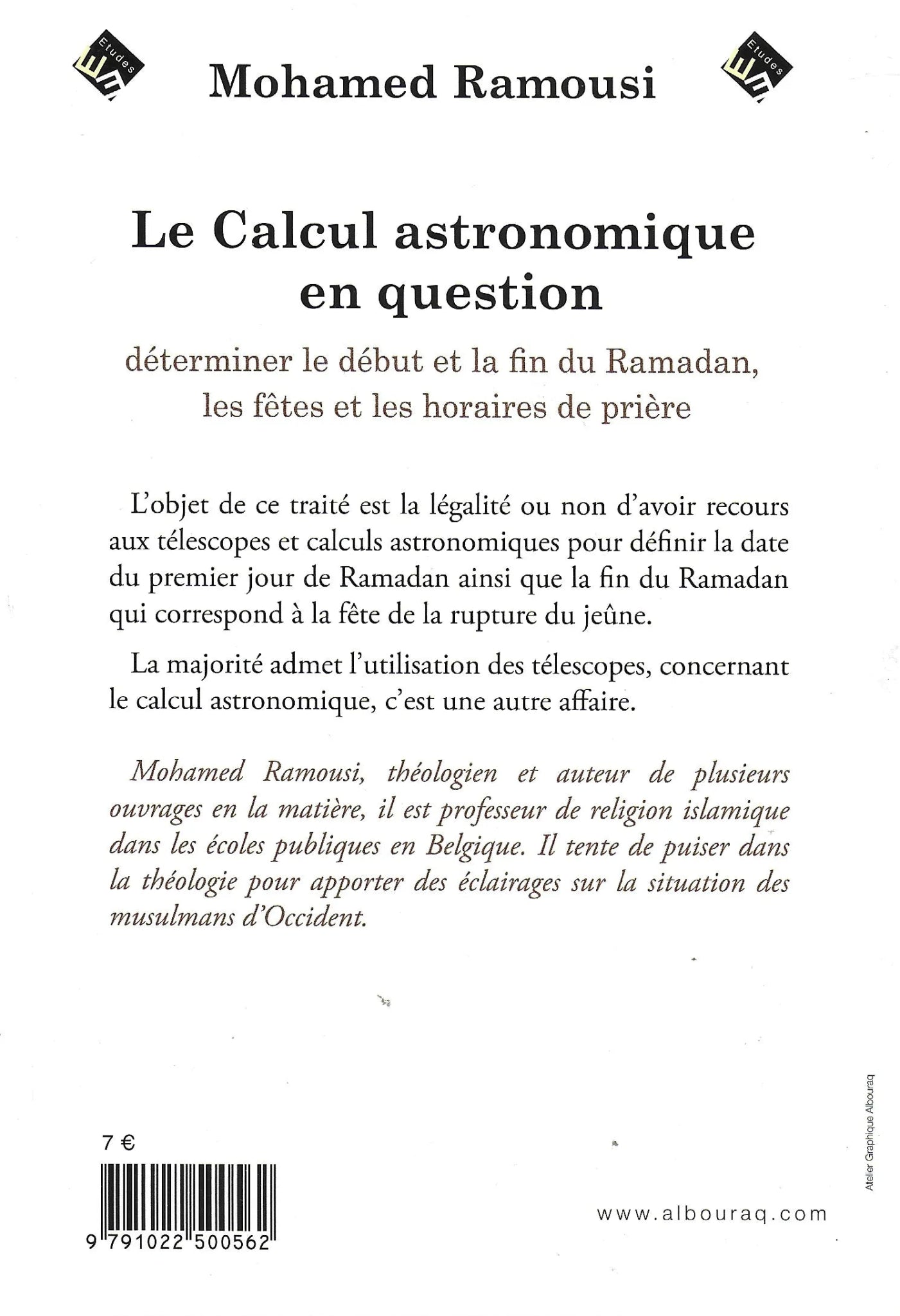 Le calcul astronomique en question de Mohamed Ramoussi - Livres par édition par Al Bouraq disponible chez Al - imen