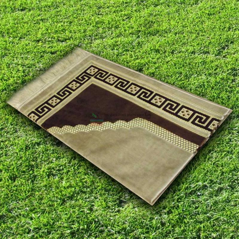 Tapis prière velours luxe - couleur marron argile Sana Tapis de prière > Velours 3700495405720 Librairie Musulmane Al-imen